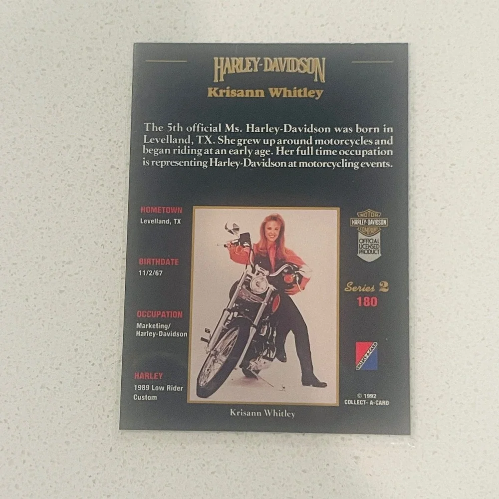 1992 Harley-Davidson Series 2 Krisann Whitley Card 180 Ms Harley-Davidson 1989